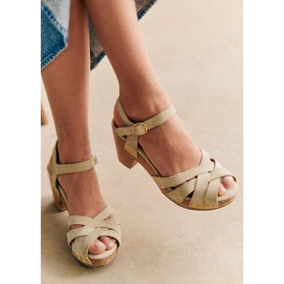 Sézane Isabelle Clogs Heels - US 11 (FR Size 42) Light Brown - Picture 1 of 3
